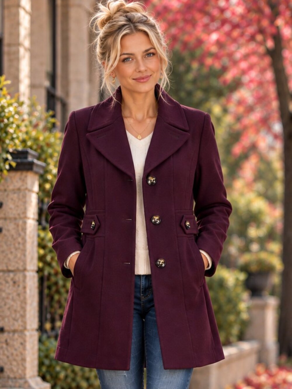 Anne Klein Women's Single-Breasted Peacoat -XXL - BRAND NEW
